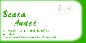 beata andel business card